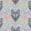 TULA PINK GRAYWORK - WOLF OF PINK STREET - FOG