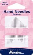 Hemline - Hand Needle - Betweens 20pk - size 3-9