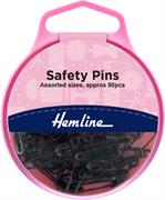 HEMLINE HANGSELL - Safety Pins (50 pcs) 19mm - black
