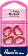 HEMLINE HANGSELL - D-Ring Buckles 12mm (4 pcs) - gold