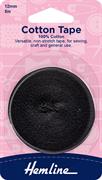Hemline - Tape Cotton 12mm x 5m- Black