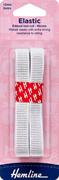 HEMLINE HANGSELL - Elastic Rib N/Roll Woven 12mm x 2m - white