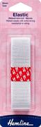 HEMLINE HANGSELL - Elastic Rib N/Roll Woven 25mm x 1m - white