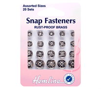 Hemline - Snap Fasteners Assorted Sizes - 20 sets - Nickle
