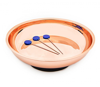 Hemline - Magnetic Pin Dish with Flower Pins 4inch - Rose Gold