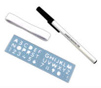 Name Label Kit - Iron-On Tape Pen And Stencil - 12mm x 2m