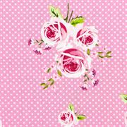 Fabric Gutermann X Birch Summer Loft Roses 110cm X 10Mt 100% Co Rose Pink-660