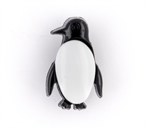 Fashion buttons - NOVELTY/PENGUIN/BLACK&WHITE 18MM WITH SHANK
