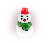 Fashion buttons - Novelty/Snow Man/ White 21mm with Shank