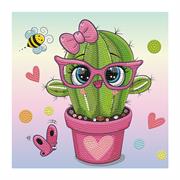 DIAMOND DOTZ - Dotzies Pretty in Pink Cactus - 23 x 23cm