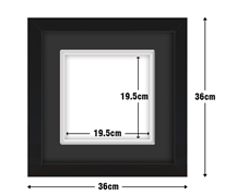 Black Frame with Black Mat Board DDF18.B195X195MB