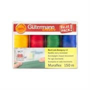 GUTERMANN Thread Set Maraflex 150m - 4 reels - Brights