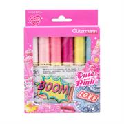 GUTERMANN Thread Set Cute & Pink Sew All 100m with Applications - 6 reels