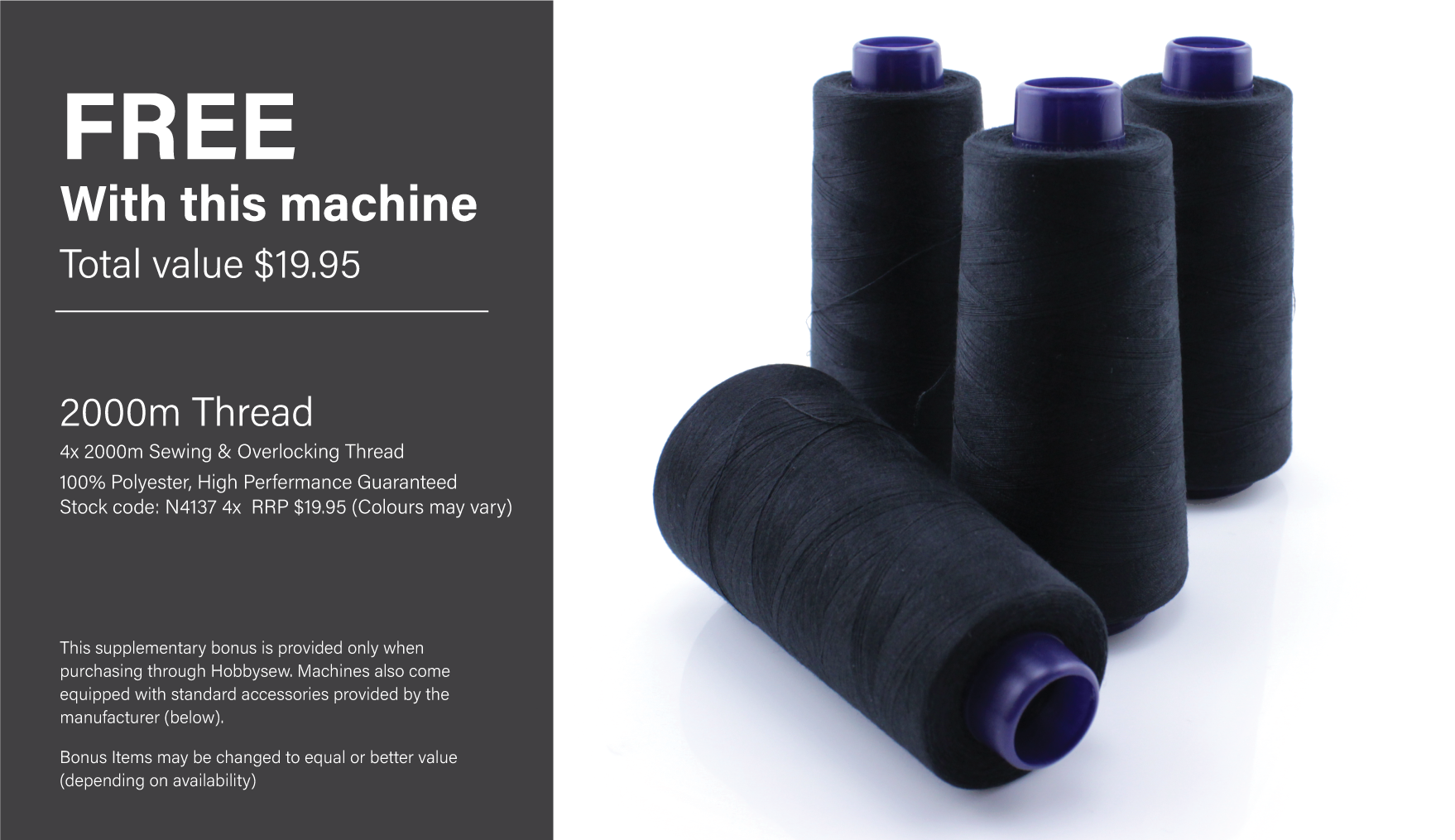 Bonus Items - 4x 2000m Overlocker Thread